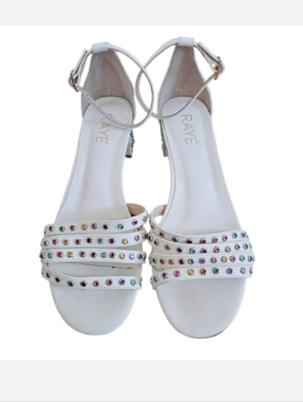 Raye Rainbow Rhinestone Sandals Size 8 - Picture 5 of 9